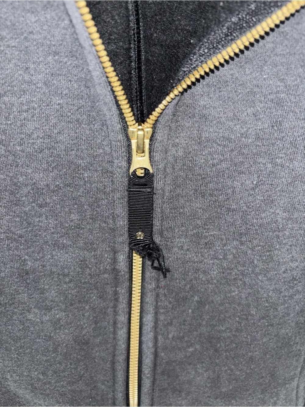 Lululemon Full Zip Thick Dark Gray Collar Jacket Size 6 Neutral Mid Length - Picture 3 of 7